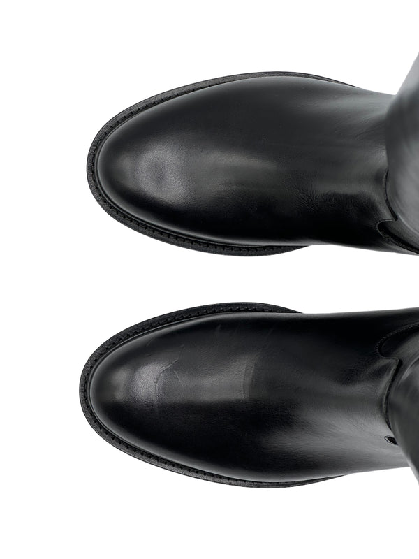 ALEXANDRA stivale alto con zip in nappa nera - BEST SELLER