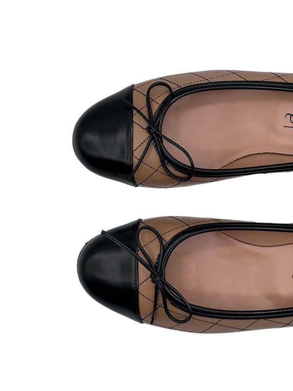 ALDA 2.0 metelassè camel con tacco in pelle e punta nera