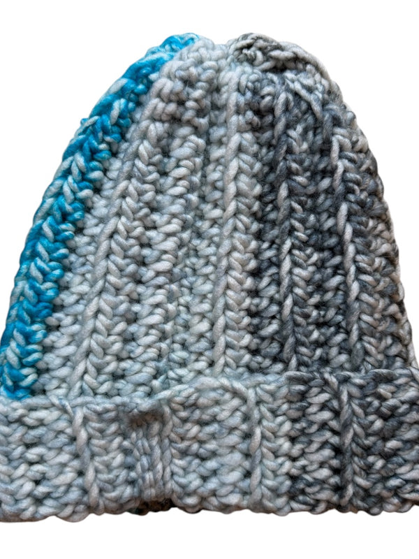 BERRETTO fluffy melange turchese, ghiaccio, blu