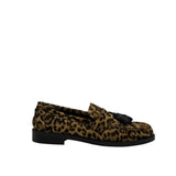 AMALIA mocassino in cavallino leopardato con nappine nere
