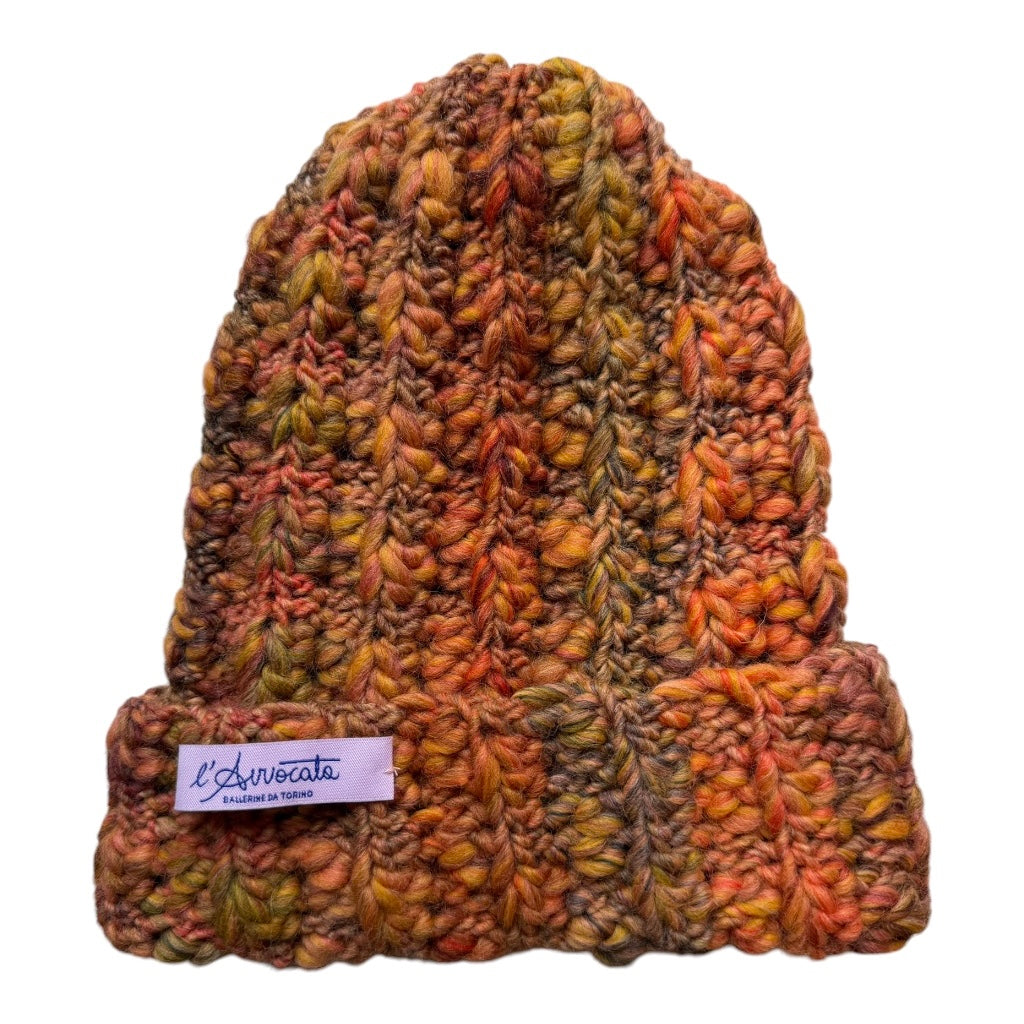 BERRETTO fluffy melange tonalità foliage.