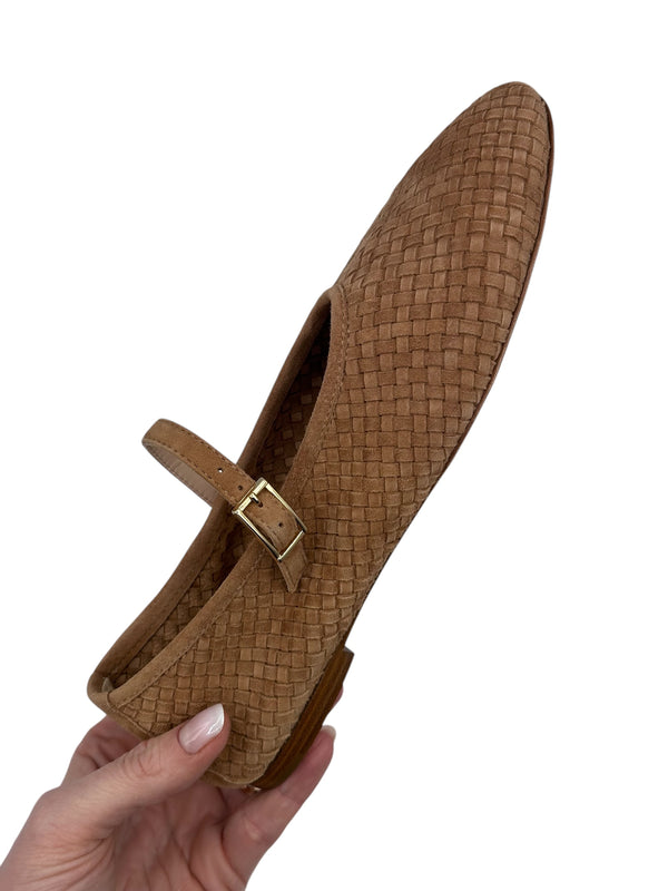 GIO' in nappa in camoscio intrecciata tan - New Collection