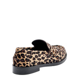AUDREY mocassino in cavallino leopardato con nappine nere