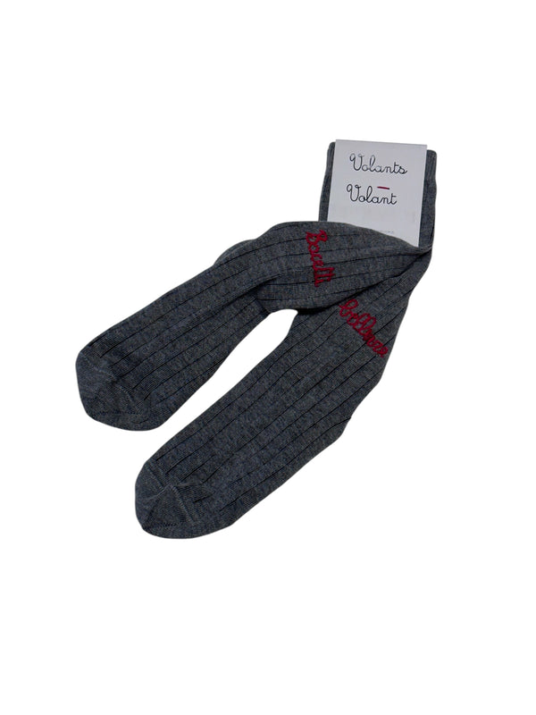 Calzini GRIGI con ricamo a mano rosso "Bacetti bellezze"