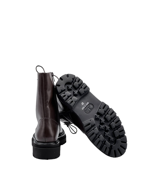 ALEXIA anfibio in nappa testa di moro con lacci, zip e suola extralight  - BEST SELLER