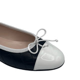 ALDA matelassè Nera con punta in vernice Bianca