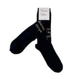 Calzini NERI con ricamo a mano CHAMPAGNE "Arriverai ovunque, passo dopo passo"