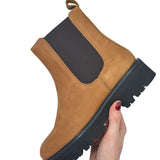 ALMA stivale tronchetto con elastico in nappa longbeach cognac e suola extralight  - BEST SELLER