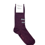 Calzini BORGONA con ricamo a mano CIELO "Arriverai ovunque, passo dopo passo"