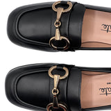 AMANDA mocassino con morsetto in pelle nera