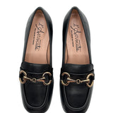 AMANDA mocassino con morsetto in pelle nera