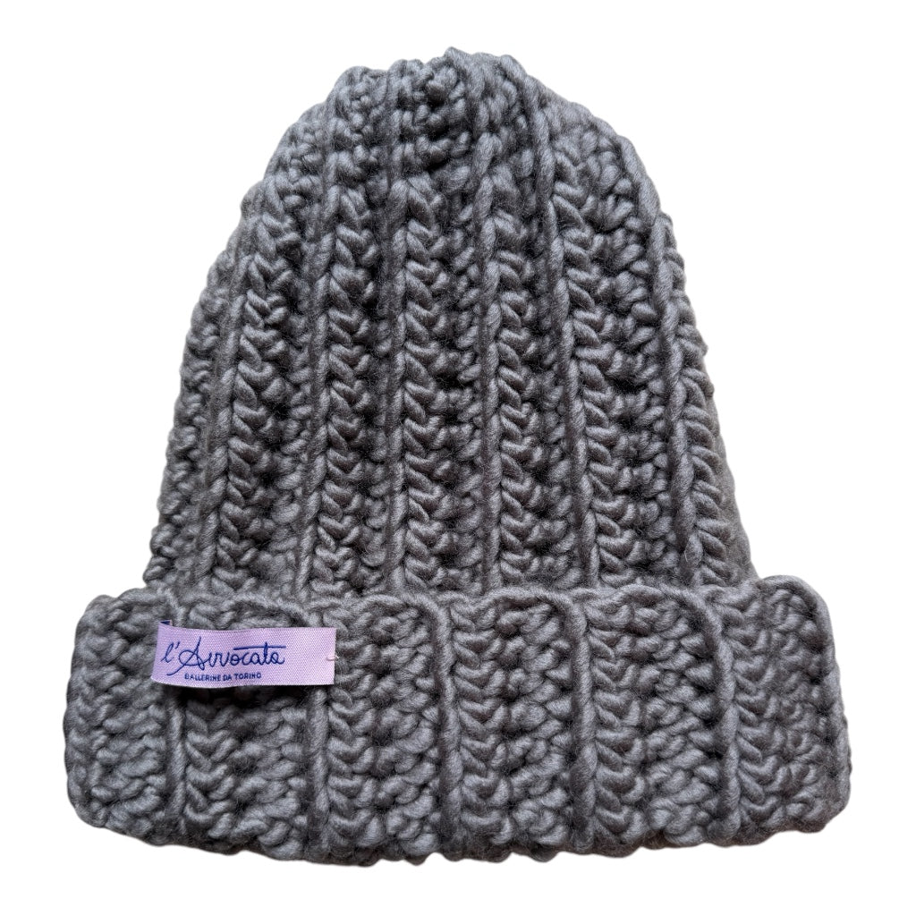 BERRETTO fluffy monocolore grigio