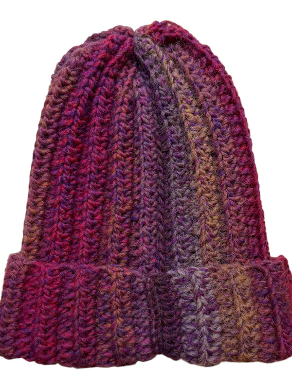 BERRETTO sfumato melange magenta, viola, prugna..